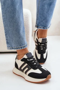 Discount Boto Sneakersy Buty Sportowe Na Platformie Damskie Czarne Thari