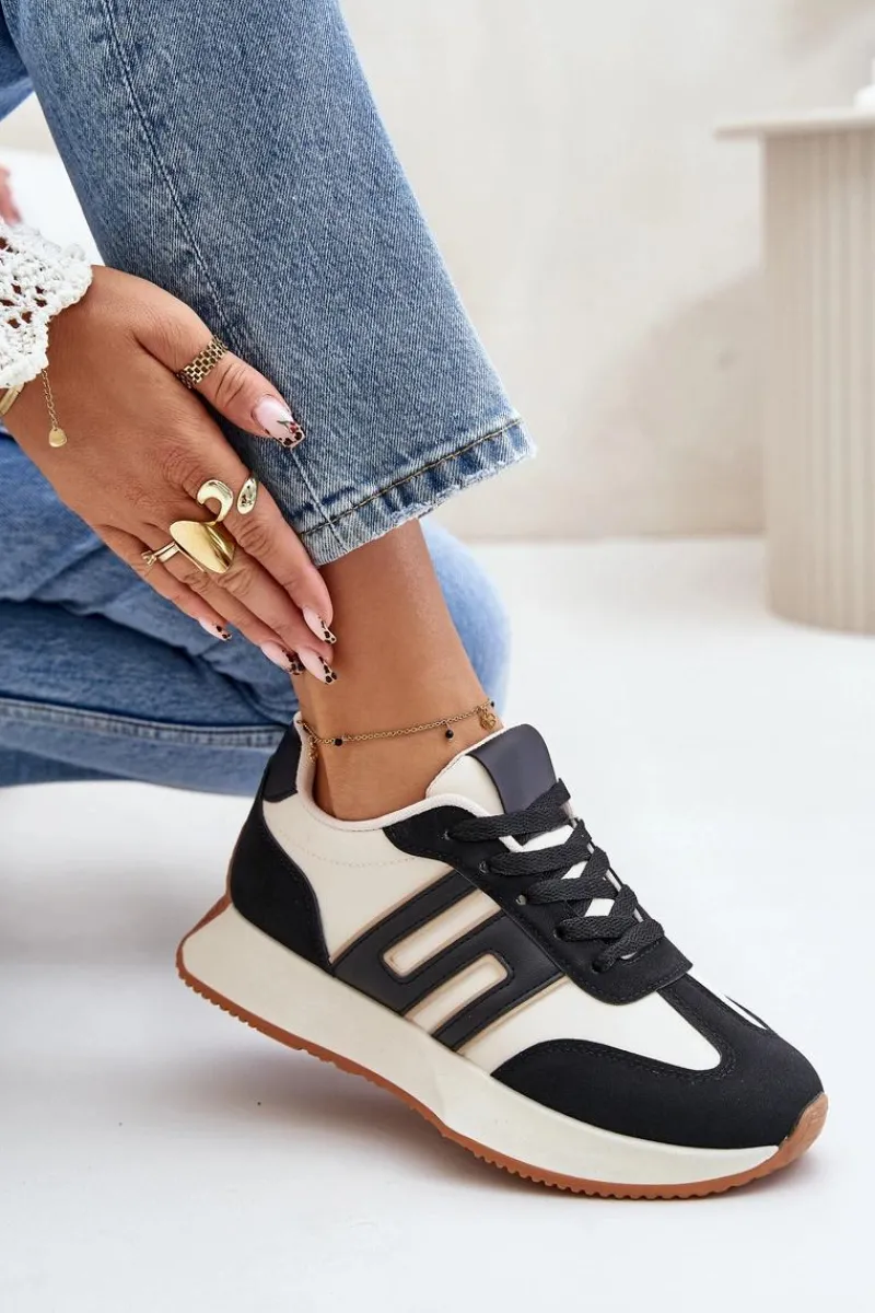 Discount Boto Sneakersy Buty Sportowe Na Platformie Damskie Czarne Thari