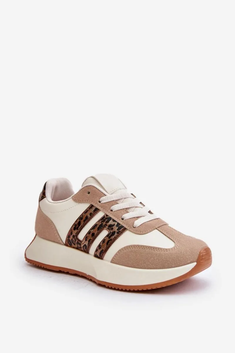 Buty Sportowe Na Platformie|Sneakersy Damskie>Boto Sneakersy Buty Sportowe Na Platformie Panterka Damskie Beżowe Thari