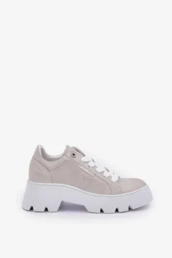 Best Sneakersy Buty Sportowe Na Platformie 4632 Srebrne Damskie Buty Sportowe Na Platformie