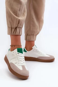 Sneakersy Damskie>Boto Sneakersy Buty Sportowe Niskie Damskie Białe Uvetta