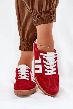 Sale Buty damskie Vinceza Sneakersy Buty Sportowe Zamszowe Vinceza 79517 Czerwone Czerwony