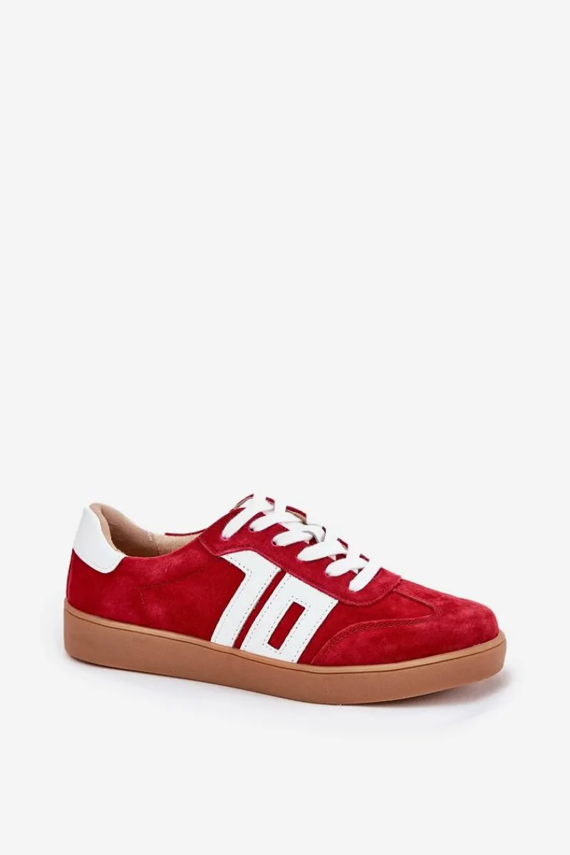 Sale Buty damskie Vinceza Sneakersy Buty Sportowe Zamszowe Vinceza 79517 Czerwone Czerwony