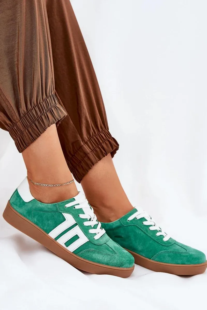 Discount Sneakersy Buty Sportowe Zamszowe Vinceza 79517 Zielone Damskie Sneakersy Damskie