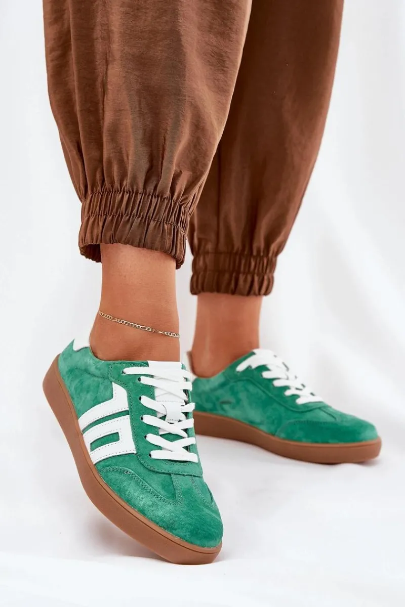 Discount Sneakersy Buty Sportowe Zamszowe Vinceza 79517 Zielone Damskie Sneakersy Damskie