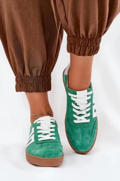 Discount Sneakersy Buty Sportowe Zamszowe Vinceza 79517 Zielone Damskie Sneakersy Damskie