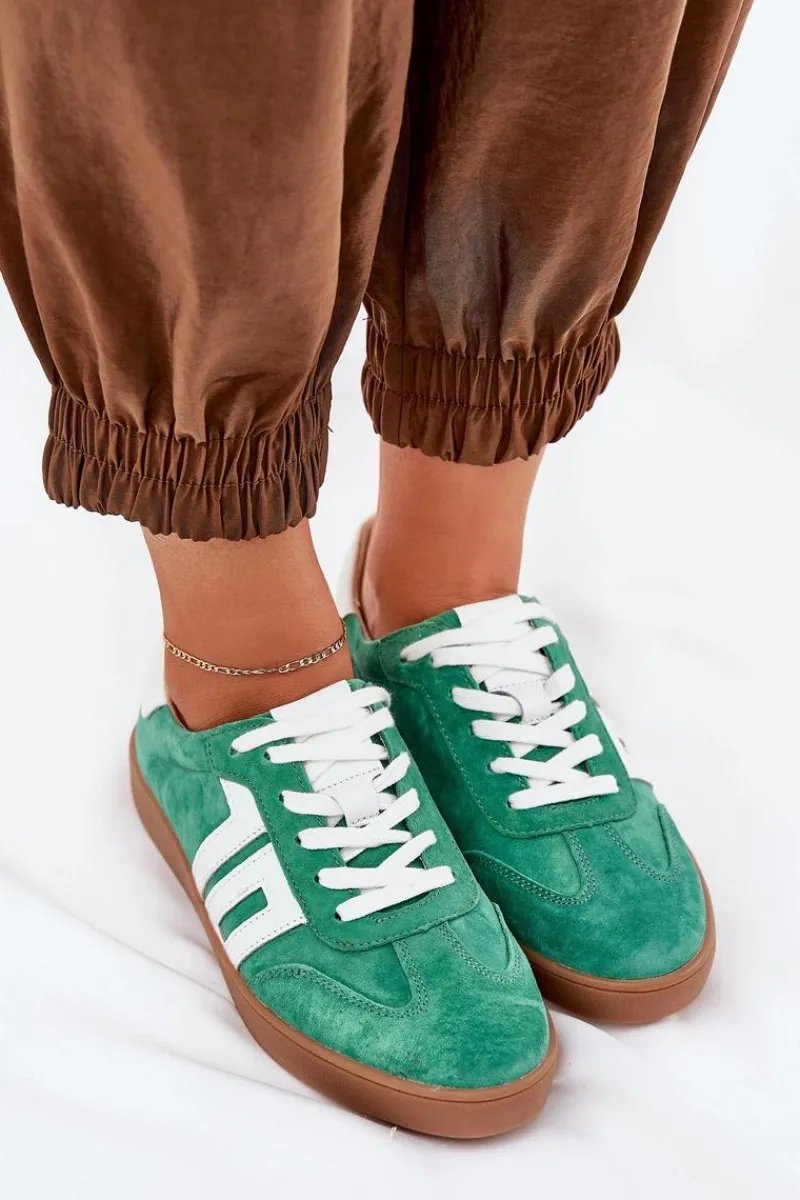 Discount Sneakersy Buty Sportowe Zamszowe Vinceza 79517 Zielone Damskie Sneakersy Damskie