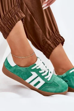 Discount Sneakersy Buty Sportowe Zamszowe Vinceza 79517 Zielone Damskie Sneakersy Damskie