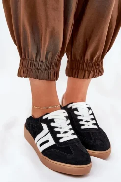 Sneakersy Damskie>Buty damskie Vinceza Sneakersy Buty Sportowe Zamszowe Vinceza 79517 Czarne Czarny