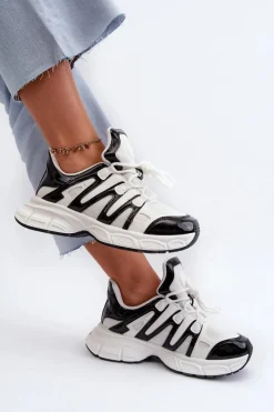 Clearance Boto Sneakersy Damskie Biało-Czarne Ahmani Biały