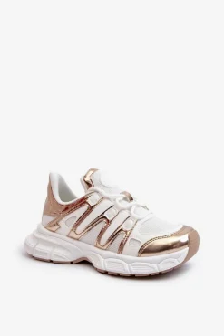 Sale Sneakersy Damskie Biało-Złote Ahmani Damskie Sneakersy Damskie