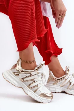 Sale Sneakersy Damskie Biało-Złote Ahmani Damskie Sneakersy Damskie