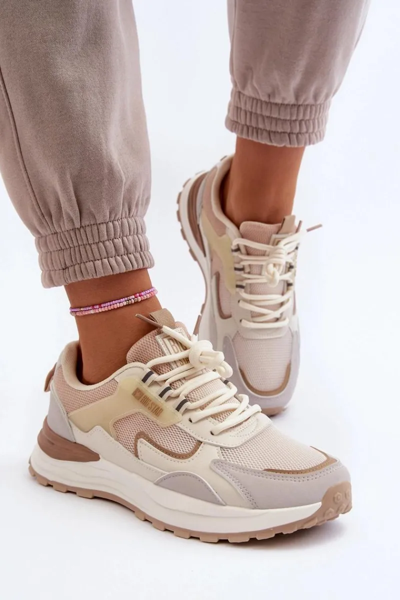 Buty Sportowe Big Star|Sneakersy Damskie>Big Star Shoes Sneakersy Damskie Big Star NN274A098 Beżowe