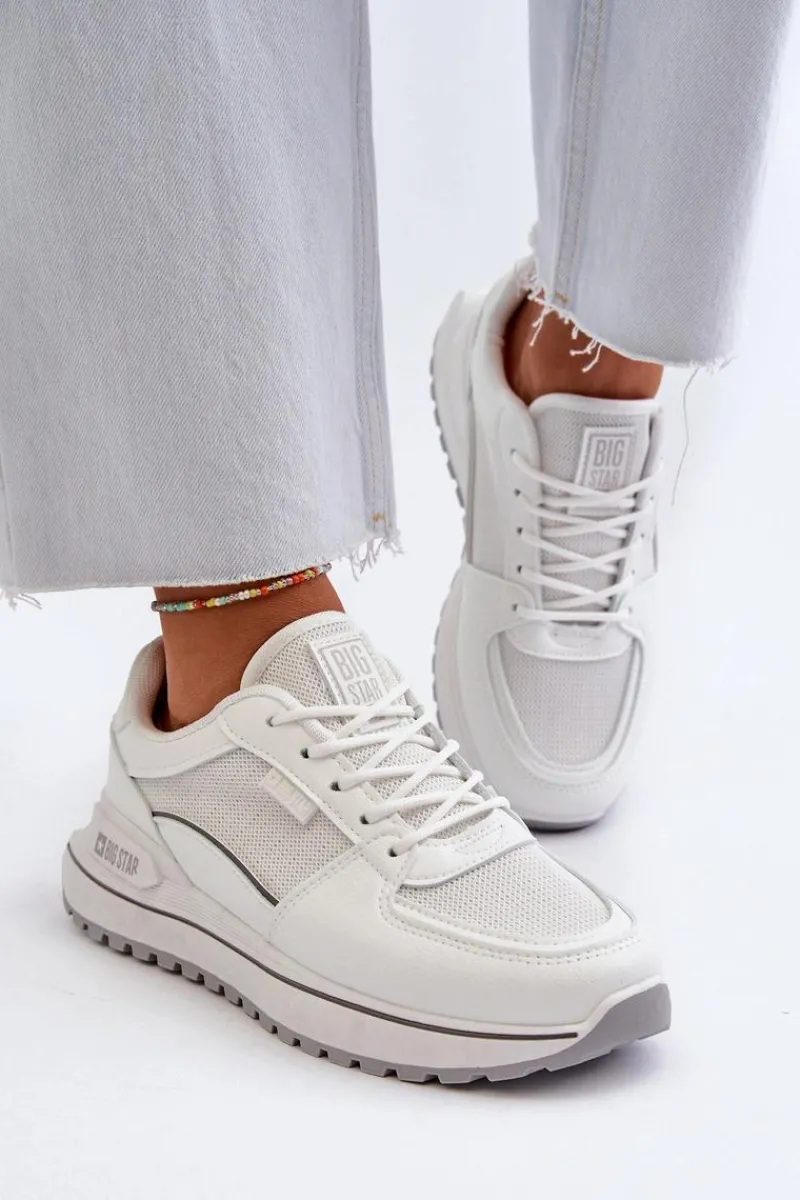 New Sneakersy Damskie Big Star NN274A089 Białe Damskie Buty Sportowe Big Star|Sneakersy Damskie