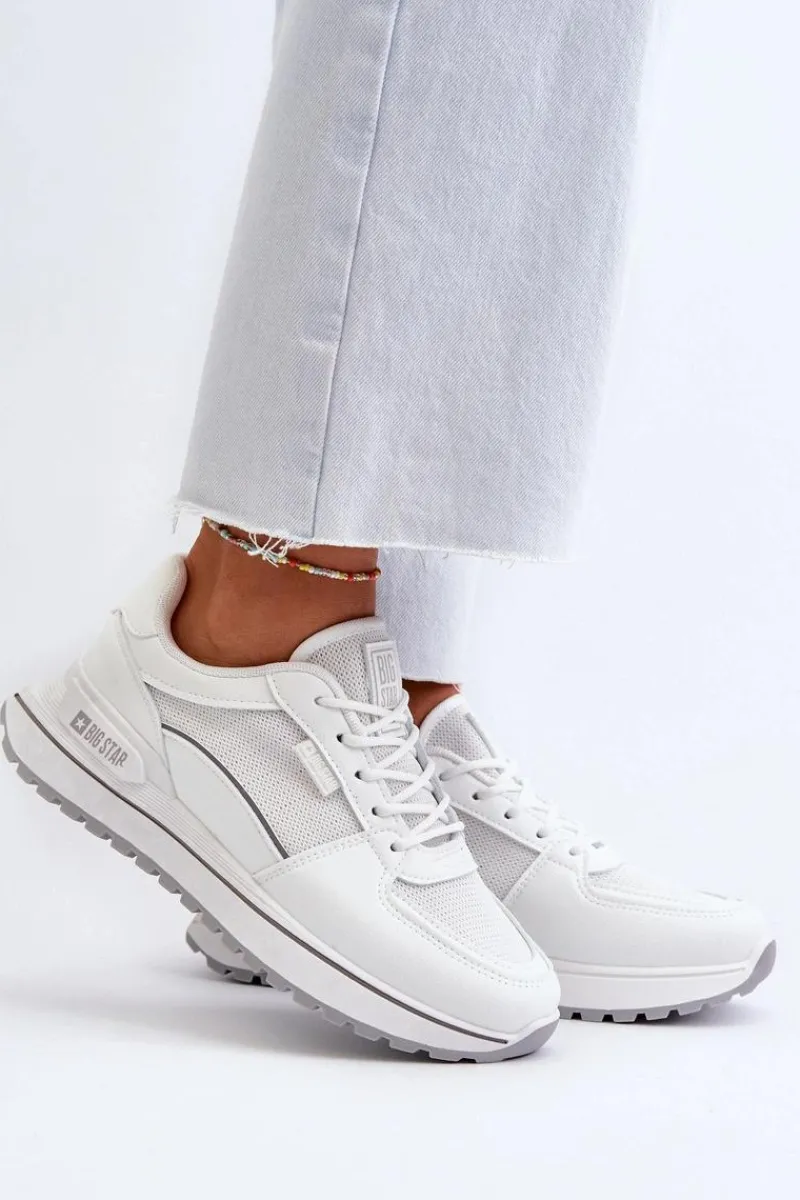 New Sneakersy Damskie Big Star NN274A089 Białe Damskie Buty Sportowe Big Star|Sneakersy Damskie
