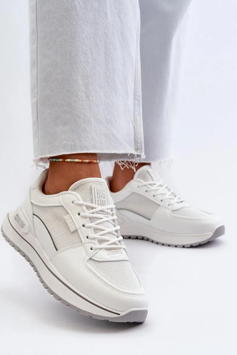 New Sneakersy Damskie Big Star NN274A089 Białe Damskie Buty Sportowe Big Star|Sneakersy Damskie