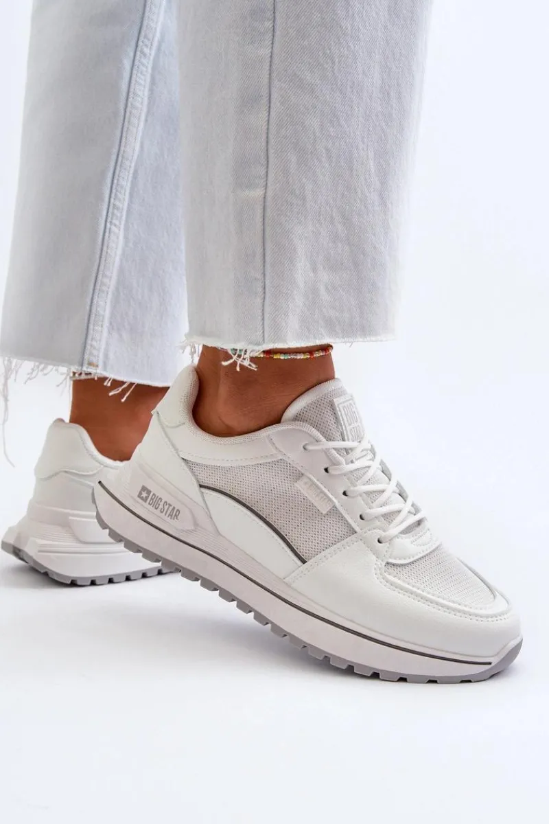 New Sneakersy Damskie Big Star NN274A089 Białe Damskie Buty Sportowe Big Star|Sneakersy Damskie