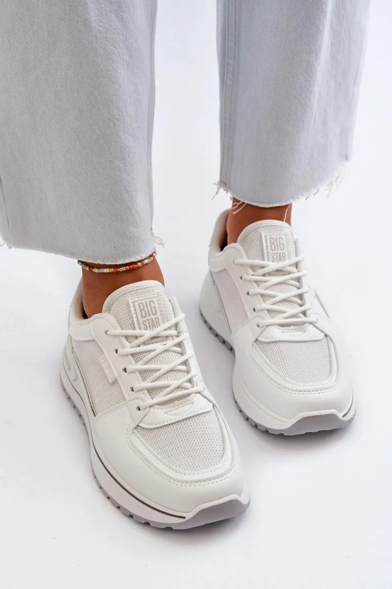 New Sneakersy Damskie Big Star NN274A089 Białe Damskie Buty Sportowe Big Star|Sneakersy Damskie