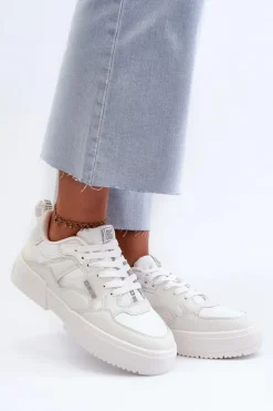 Buty Sportowe Na Platformie|Buty Sportowe Big Star>Big Star Shoes Sneakersy Damskie Big Star NN274357 Memory Foam System Białe Biały