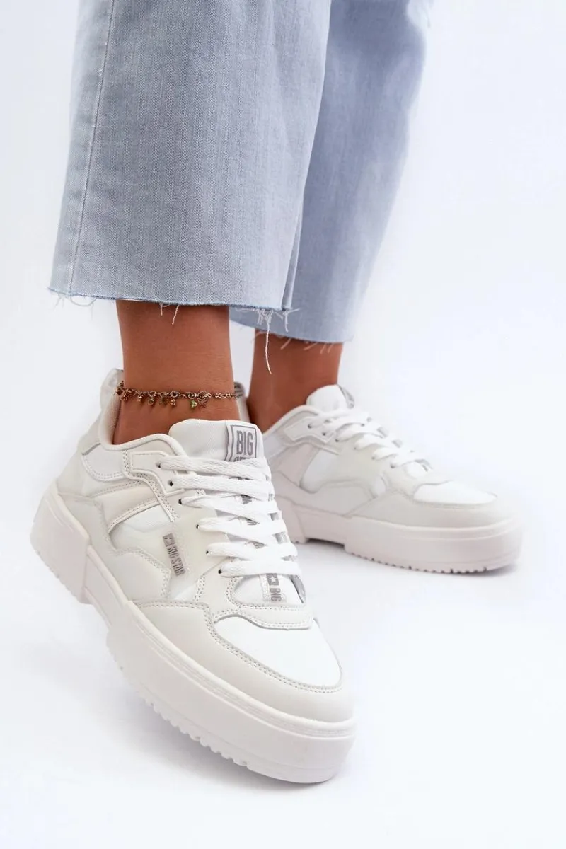 Buty Sportowe Na Platformie|Buty Sportowe Big Star>Big Star Shoes Sneakersy Damskie Big Star NN274357 Memory Foam System Białe Biały