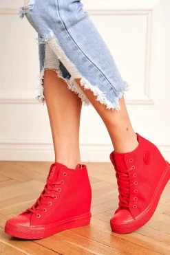 Hot Sneakersy Damskie Big Star Czerwone FF274A193 Damskie Trampki Damskie Big Star|Big Star