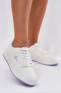 Discount Sneakersy Damskie Big Star RR274A245 HI-POLY SYSTEM Biało-Fioletowe Damskie Buty Sportowe Big Star|Sneakersy Damskie
