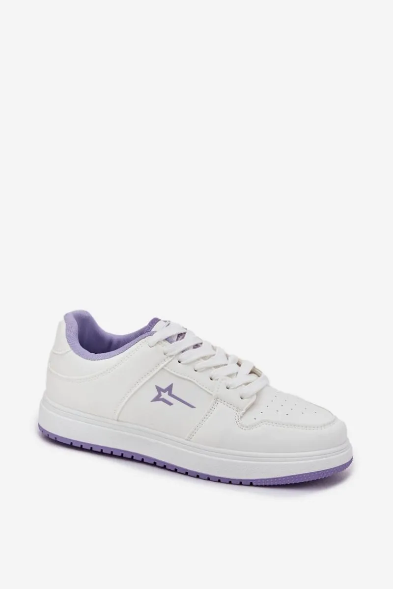Discount Sneakersy Damskie Big Star RR274A245 HI-POLY SYSTEM Biało-Fioletowe Damskie Buty Sportowe Big Star|Sneakersy Damskie