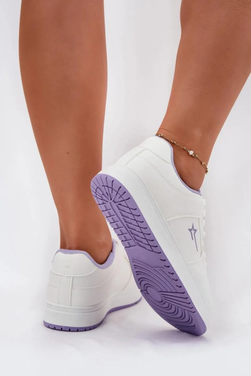 Discount Sneakersy Damskie Big Star RR274A245 HI-POLY SYSTEM Biało-Fioletowe Damskie Buty Sportowe Big Star|Sneakersy Damskie