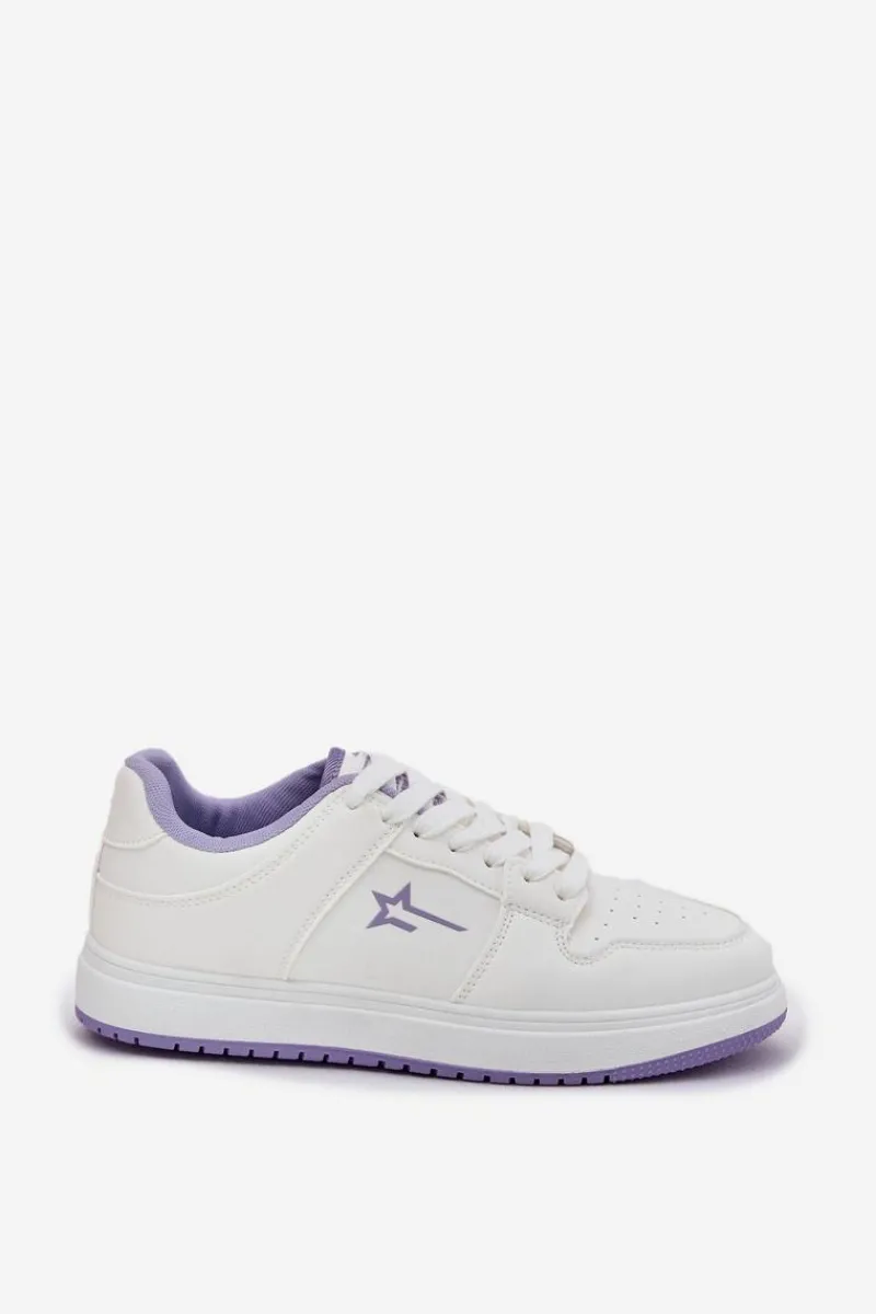 Discount Sneakersy Damskie Big Star RR274A245 HI-POLY SYSTEM Biało-Fioletowe Damskie Buty Sportowe Big Star|Sneakersy Damskie