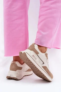 Big Star Shoes Sneakersy Damskie Big Star RR274A216 HI-POLY SYSTEM Beżowe Beżowy