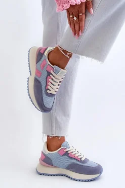 Sale Big Star Shoes Sneakersy Damskie Big Star NN274974 Niebieskie