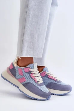 Sale Big Star Shoes Sneakersy Damskie Big Star NN274974 Niebieskie