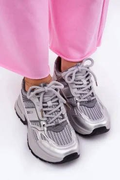 Sale Big Star Shoes Sneakersy Damskie Big Star RR274A193 Szare Szary