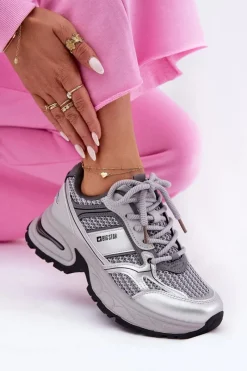 Sale Big Star Shoes Sneakersy Damskie Big Star RR274A193 Szare Szary