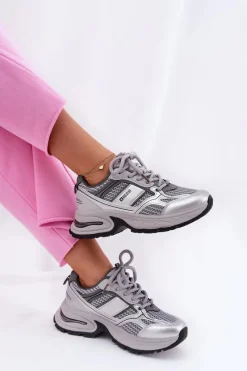 Sale Big Star Shoes Sneakersy Damskie Big Star RR274A193 Szare Szary