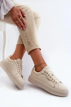 Buty Sportowe Na Platformie|Buty Sportowe Big Star>Big Star Shoes Sneakersy Damskie Big Star NN274334 Memory Foam System Beżowe