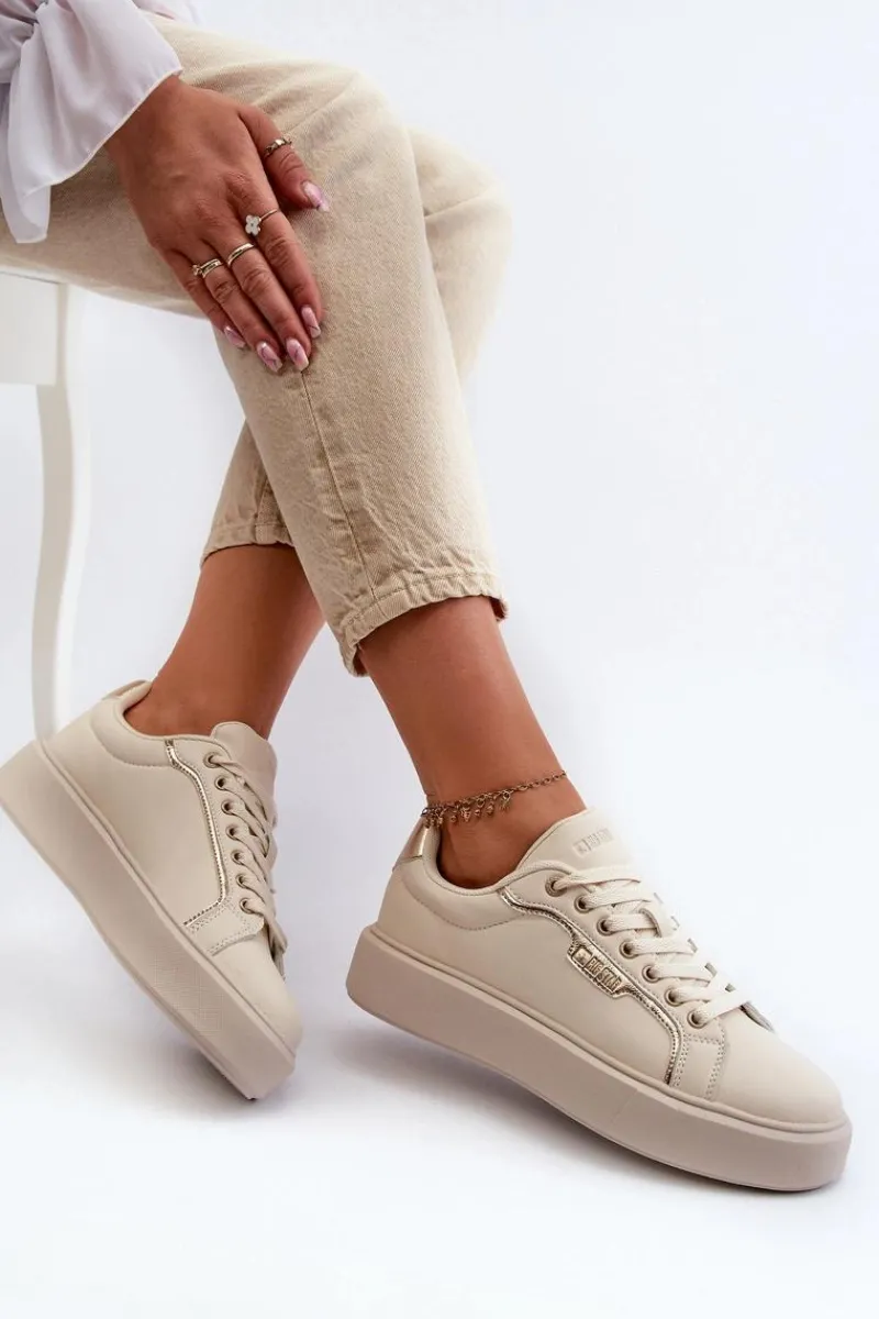 Buty Sportowe Na Platformie|Buty Sportowe Big Star>Big Star Shoes Sneakersy Damskie Big Star NN274334 Memory Foam System Beżowe