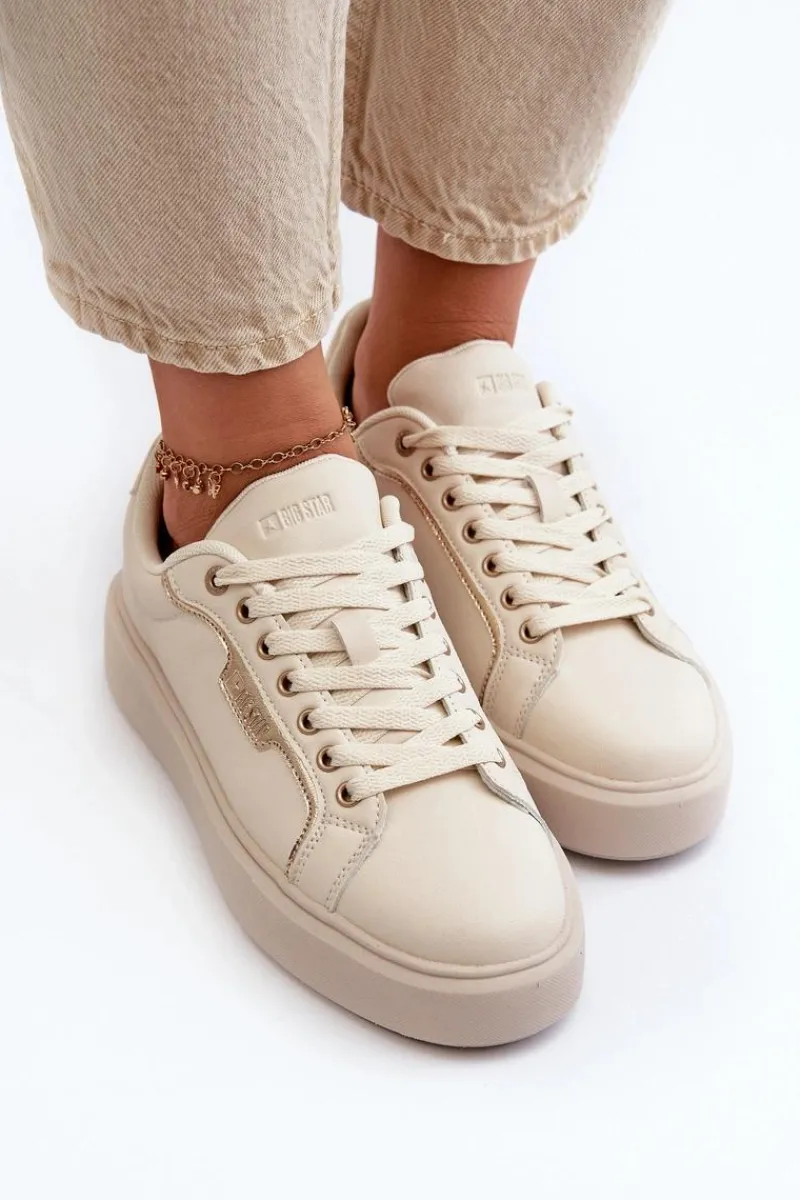 Buty Sportowe Na Platformie|Buty Sportowe Big Star>Big Star Shoes Sneakersy Damskie Big Star NN274334 Memory Foam System Beżowe