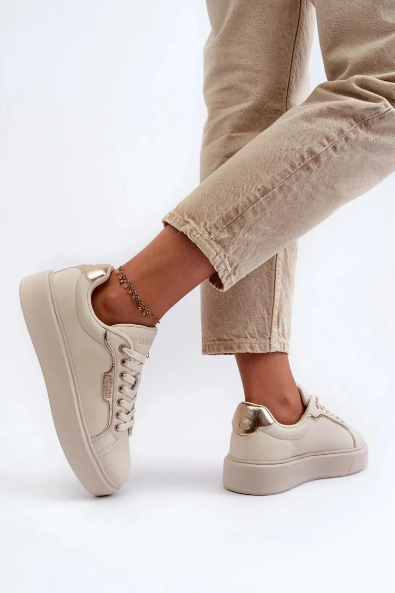 Buty Sportowe Na Platformie|Buty Sportowe Big Star>Big Star Shoes Sneakersy Damskie Big Star NN274334 Memory Foam System Beżowe