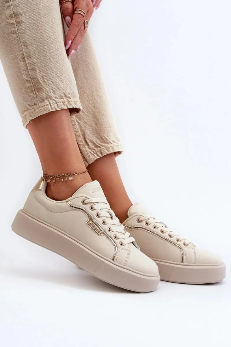 Buty Sportowe Na Platformie|Buty Sportowe Big Star>Big Star Shoes Sneakersy Damskie Big Star NN274334 Memory Foam System Beżowe