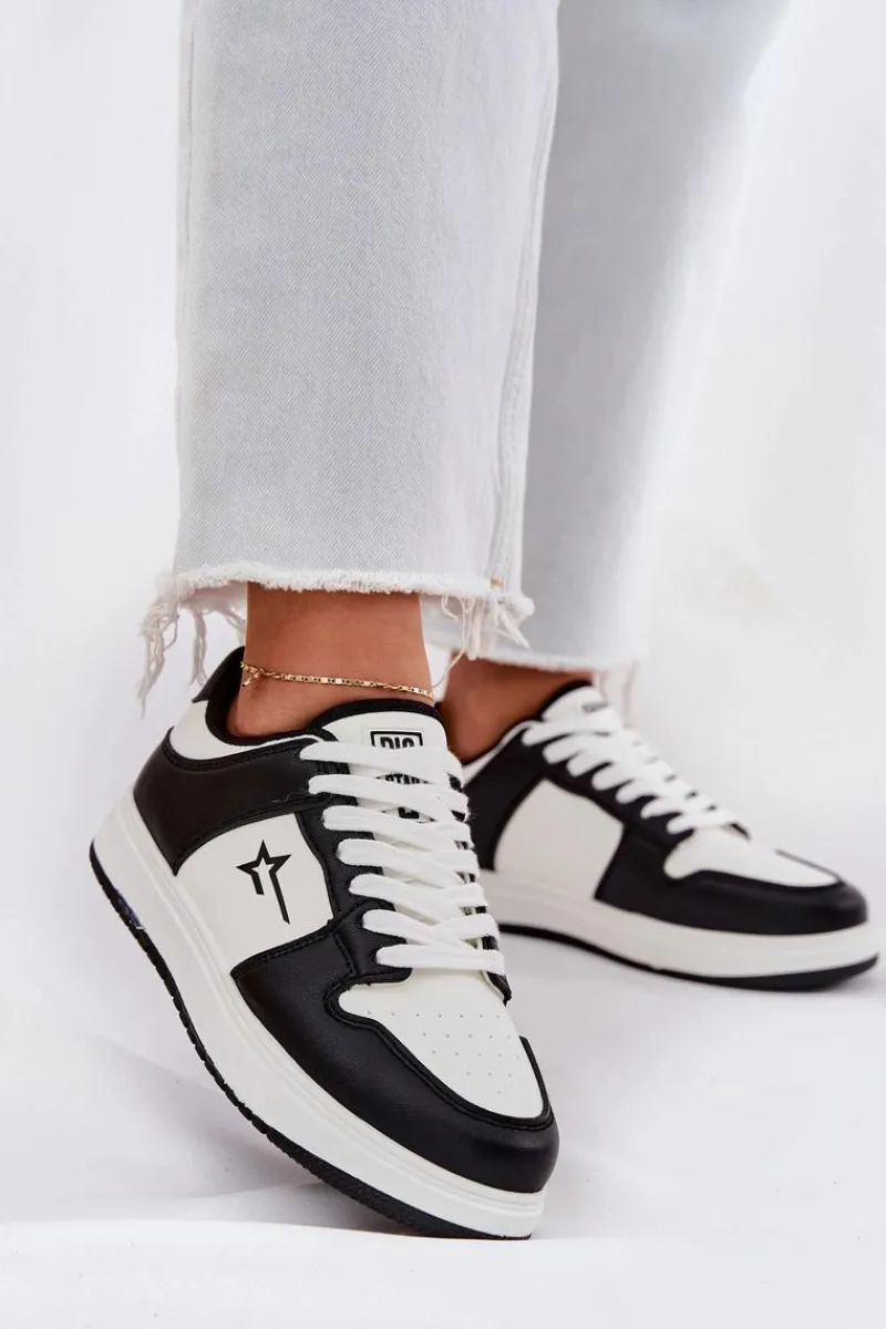 New Big Star Shoes Sneakersy Damskie Big Star RR274A240 HI-POLY SYSTEM Biało-Czarne