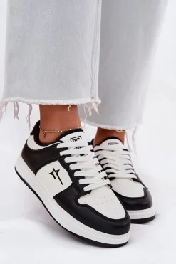 New Big Star Shoes Sneakersy Damskie Big Star RR274A240 HI-POLY SYSTEM Biało-Czarne