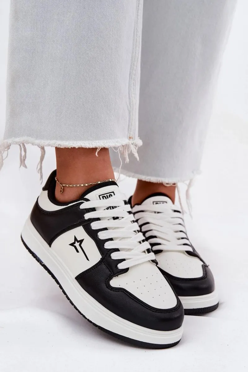 New Big Star Shoes Sneakersy Damskie Big Star RR274A240 HI-POLY SYSTEM Biało-Czarne