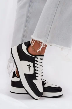 New Big Star Shoes Sneakersy Damskie Big Star RR274A240 HI-POLY SYSTEM Biało-Czarne