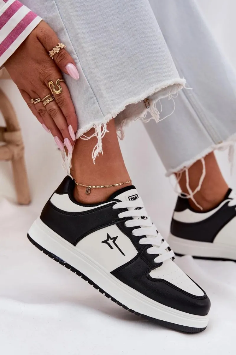 New Big Star Shoes Sneakersy Damskie Big Star RR274A240 HI-POLY SYSTEM Biało-Czarne