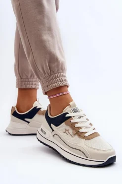 Big Star Shoes Sneakersy Damskie Big Star NN274A092 Beżowe