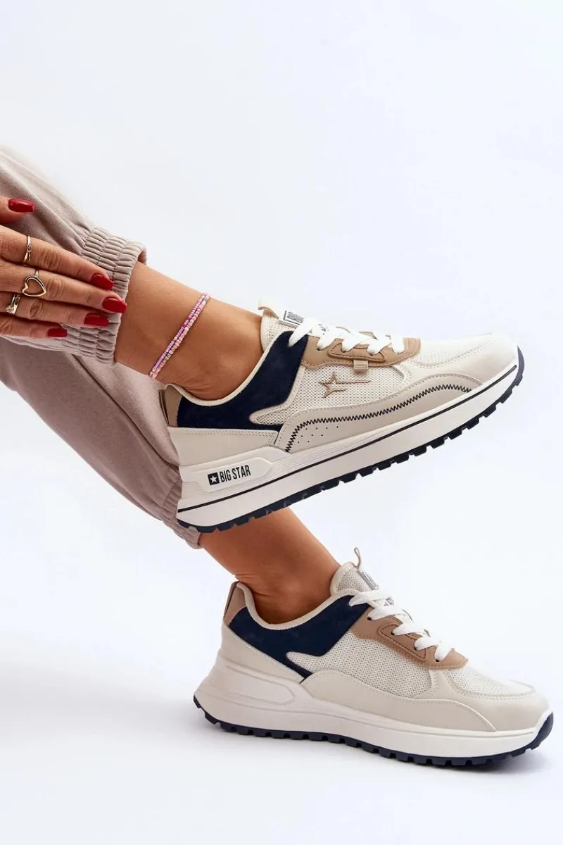 Big Star Shoes Sneakersy Damskie Big Star NN274A092 Beżowe