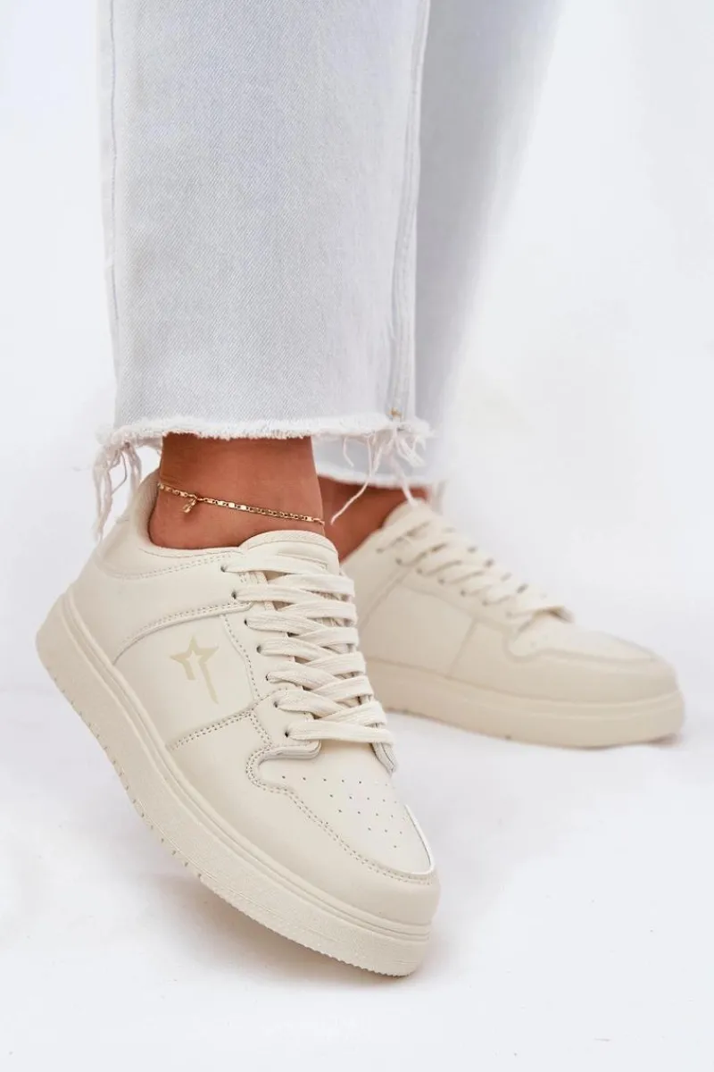 New Sneakersy Damskie Big Star RR274A243 HI-POLY SYSTEM Beżowe Damskie Buty Sportowe Big Star|Sneakersy Damskie