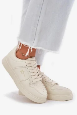 New Sneakersy Damskie Big Star RR274A243 HI-POLY SYSTEM Beżowe Damskie Buty Sportowe Big Star|Sneakersy Damskie