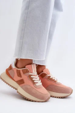 Hot Sneakersy Damskie Big Star NN274976 Pomarańczowe Damskie Buty Sportowe Big Star|Sneakersy Damskie